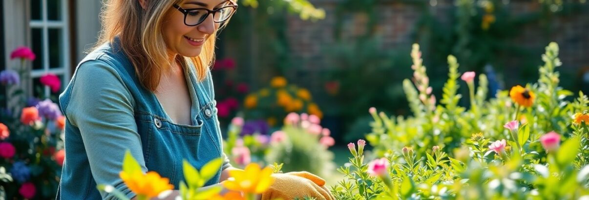 femme entretien jardin