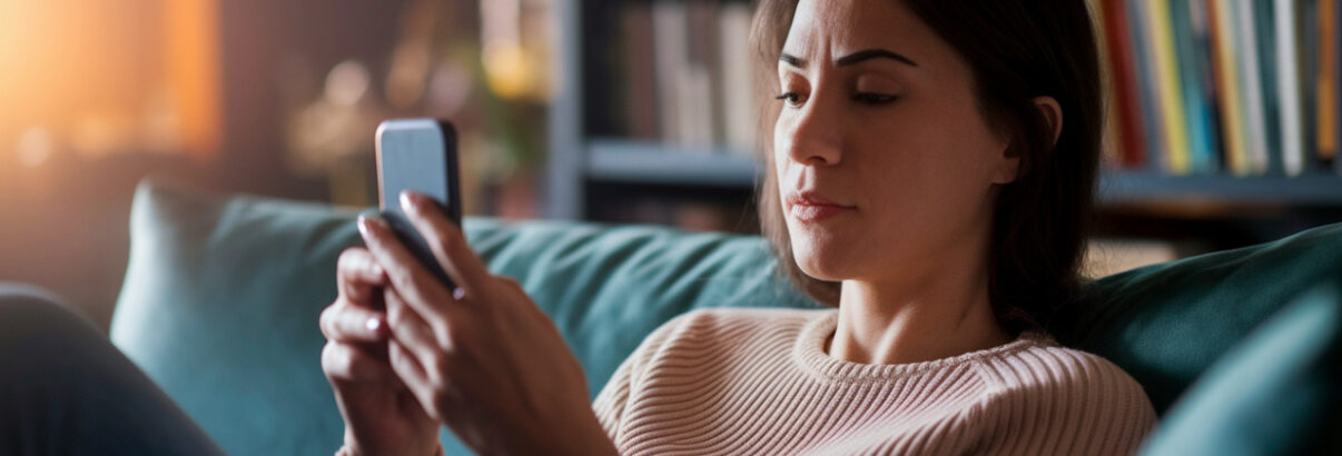 Femme qui lis sur telephone