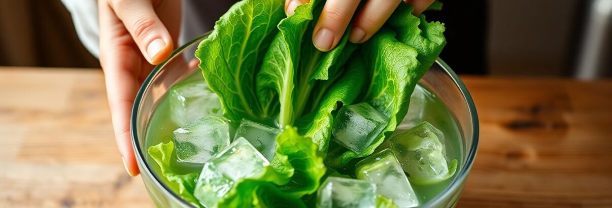 Le secret des chefs : tremper votre salade dans l'eau glacée pour éviter qu'elle noircisse