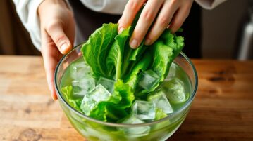 Le secret des chefs : tremper votre salade dans l'eau glacée pour éviter qu'elle noircisse