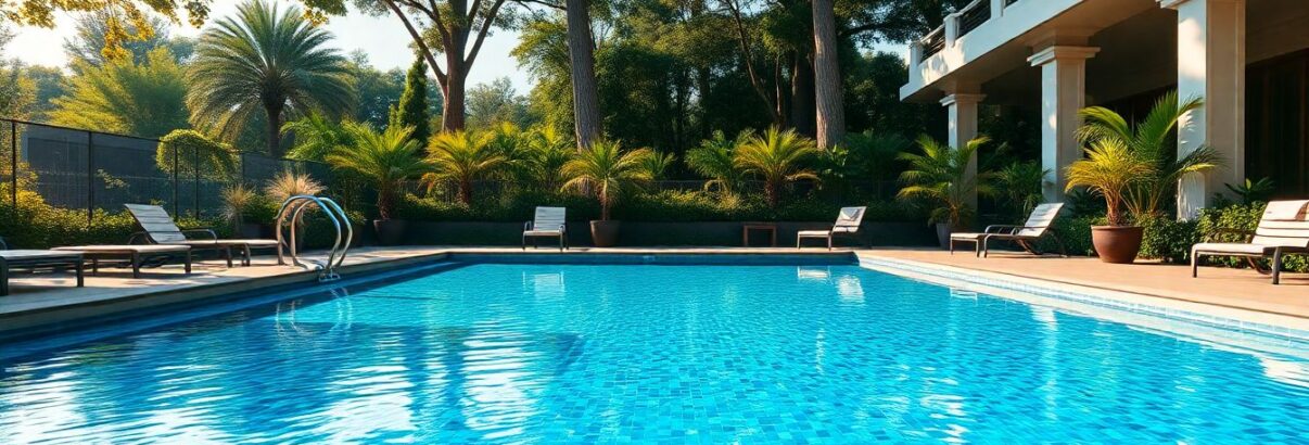 piscine avec eau cristalline
