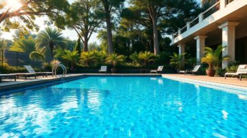 piscine avec eau cristalline