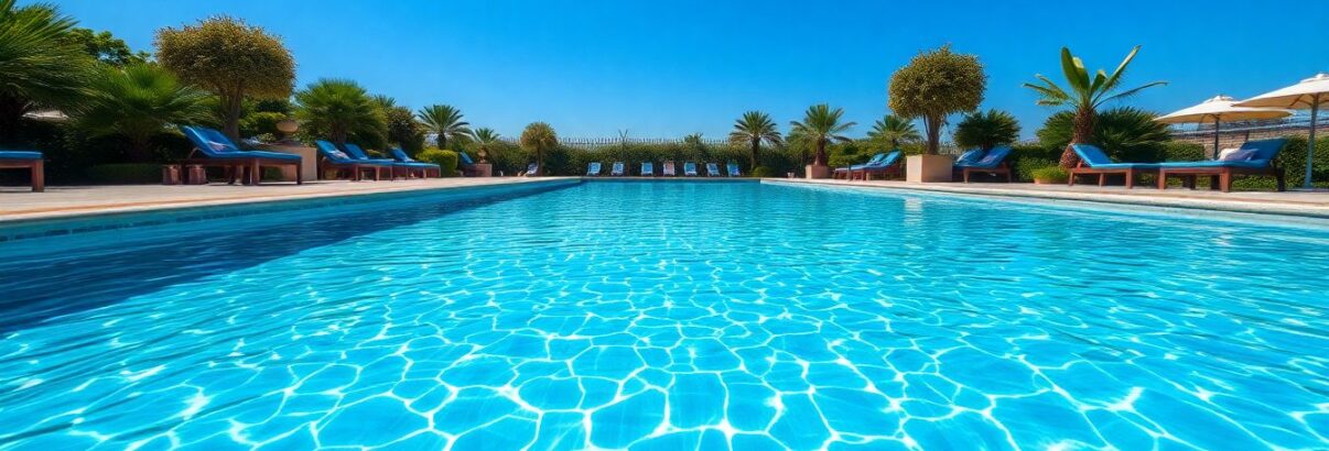 Piscine avec eau transparente