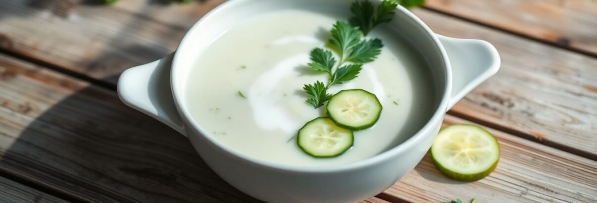 Soupe froide de concombre et yaourt : fraîcheur estivale dans votre assiette