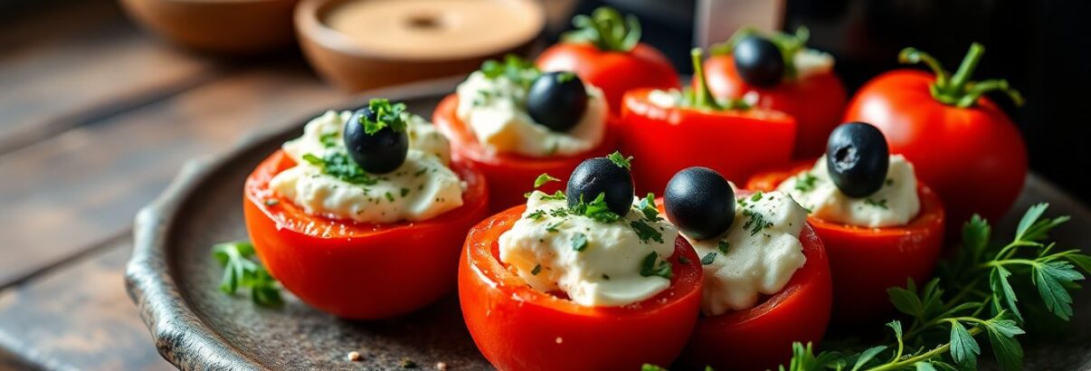 Tomates farcies à la feta et aux olives : Ce plat ultra-simple fait des merveilles dans l’Airfryer