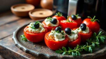 Tomates farcies à la feta et aux olives : Ce plat ultra-simple fait des merveilles dans l’Airfryer