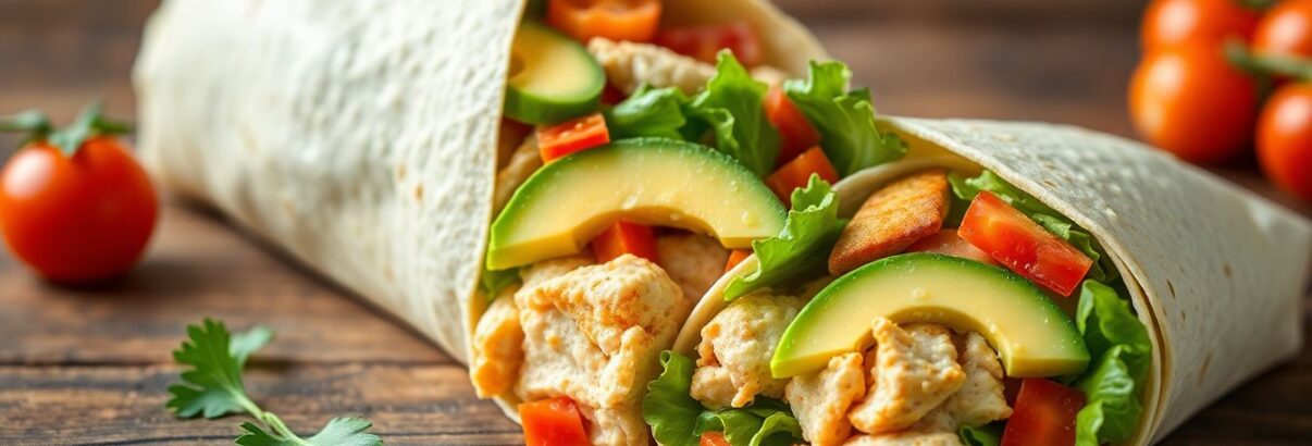 Wraps au poulet, avocat et crudités : la recette parfaite pour un repas équilibré et savoureux