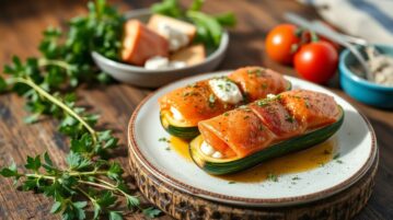 Courgettes farcies au saumon et fromage de chèvre : Une recette délicieuse à essayer