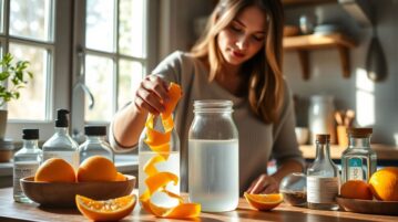Elle met des pelures d'orange dans le vinaigre blanc : un nettoyant maison qui sent bon et brille sans frotter