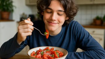 Même mon ado me réclame cette salade de tomates : l'ingrédient surprise qui fait la différence