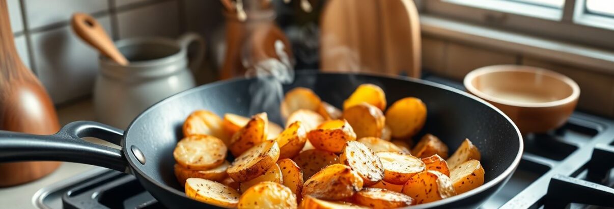 Ni four, ni friteuse : cette cuisson à la poêle fait des pommes de terre parfaites, sans gras