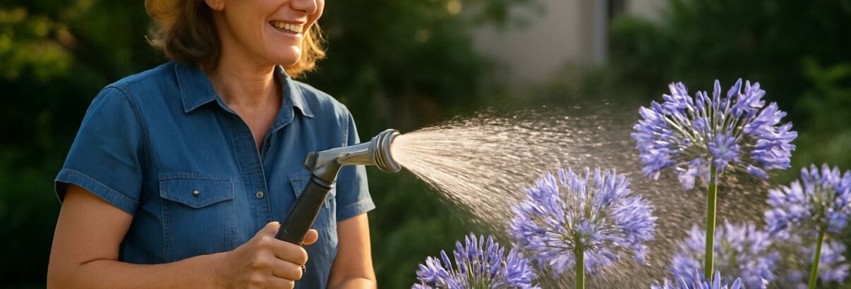 Cette technique d'arrosage en juillet transforme mes agapanthes en véritables feux d'artifice floraux