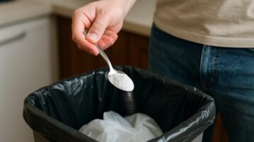 Une cuillère de bicarbonate dans le sac poubelle : le petit geste qui change tout