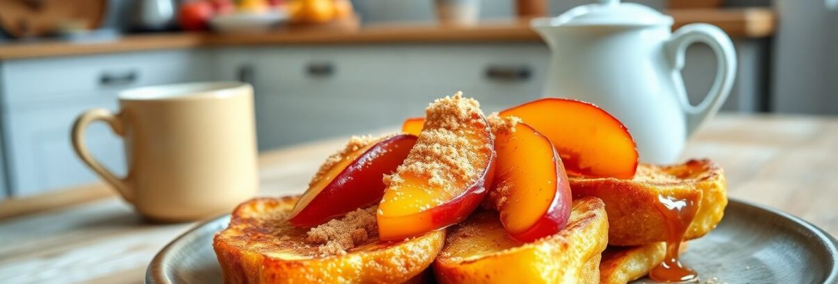 Pain perdu aux pêches et cassonade : la recette gourmande qui transforme votre petit-déjeuner