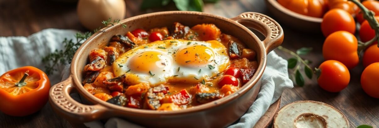 Ratatouille confite au four avec œuf cocotte : la recette provençale réinventée