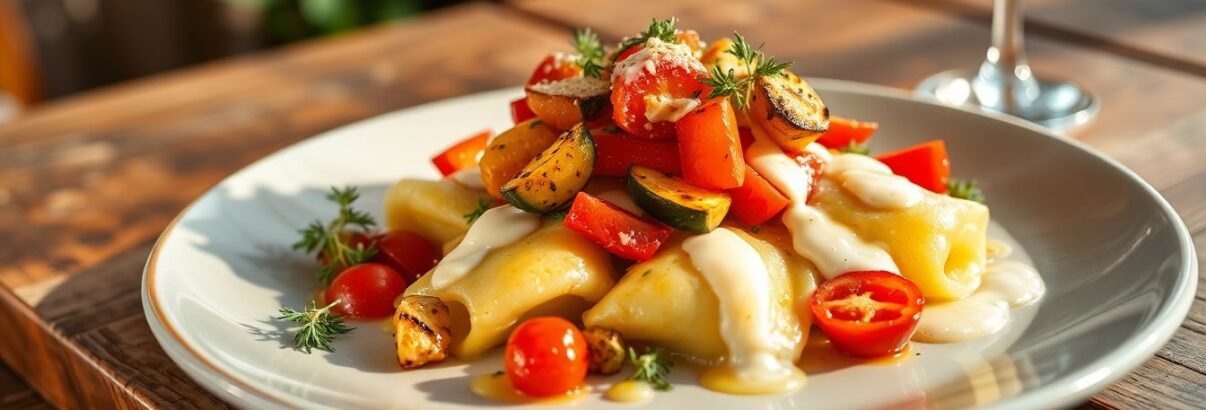 Ravioles du Dauphiné aux légumes grillés et crème de parmesan : la recette gourmande qui révolutionne vos dîners