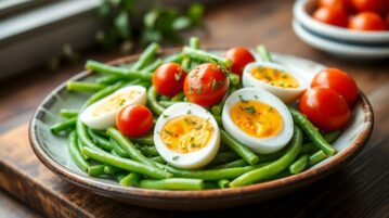 Salade tiède de haricots verts, œufs mollets et tomates cerises : le plat parfait pour toutes les saisons