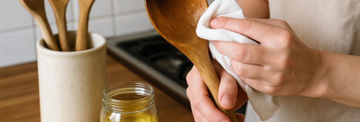 Vos ustensiles en bois s'abîment trop vite et sentent mauvais ? La solution : ce geste simple qui les protège et les fait durer !