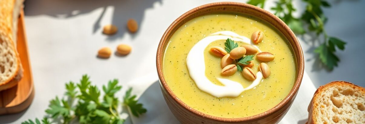 Velouté glacé de courgette au chèvre frais et pignons grillés : la recette fraîcheur de l'été