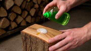 Cette astuce surprenante avec du liquide vaisselle révèle instantanément si votre bois est prêt pour l'hiver