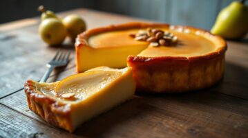 Flan rustique poire-amande : le secret d'une texture ultra fondante qui fait craquer