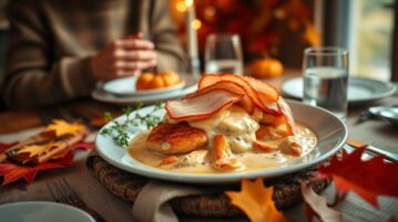 Poulet en sauce onctueuse au parmesan, jambon croustillant : le plat réconfortant qui séduit toute la famille en automne