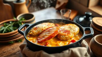 Poulet mijoté crémeux au parmesan et jambon de Parme : le plat réconfortant qui transforme vos week-ends en moments gourmands