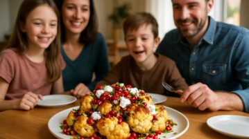 Cette recette de chou-fleur rôti grenade-chèvre a réconcilié ma famille avec les légumes