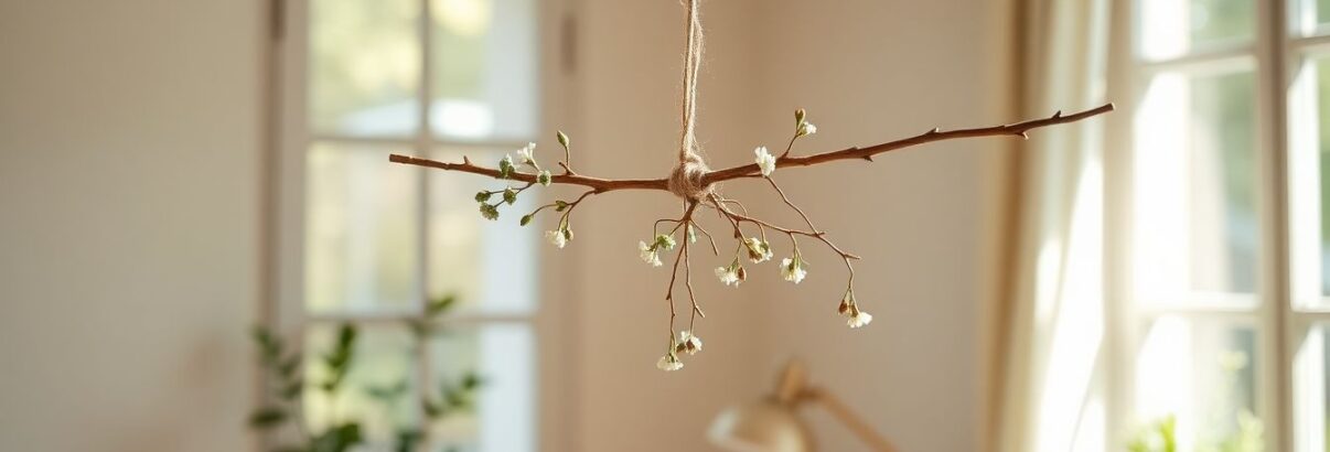 Créez une suspension naturelle en 5 minutes avec une simple branche et de la ficelle