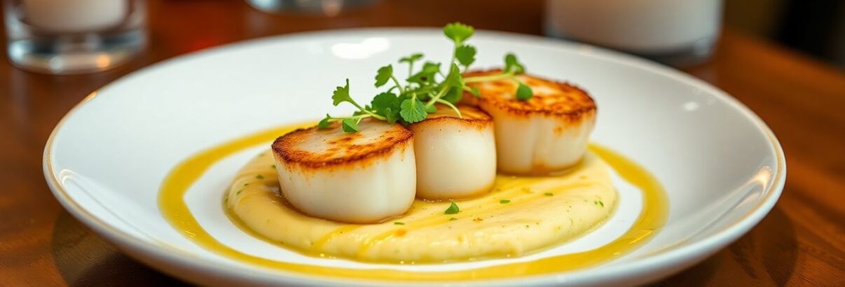 Noix de Saint-Jacques à la plancha, beurre d'agrumes et purée de panais : l'entrée festive qui éblouira vos invités