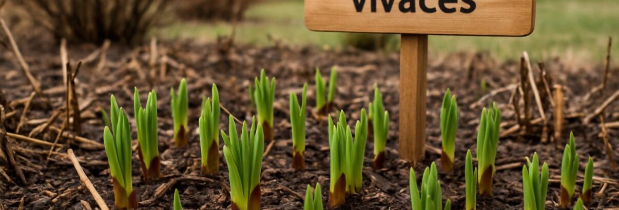 Le massif de vivaces redémarre bien avant l'apparition des premières feuilles
