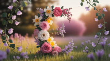 Lettre E fleurie decoration