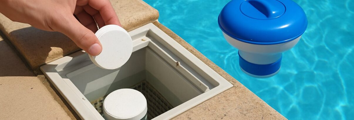 Chlore dans le skimmer ou dans un flotteur : quelle est la bonne méthode pour votre piscine ?