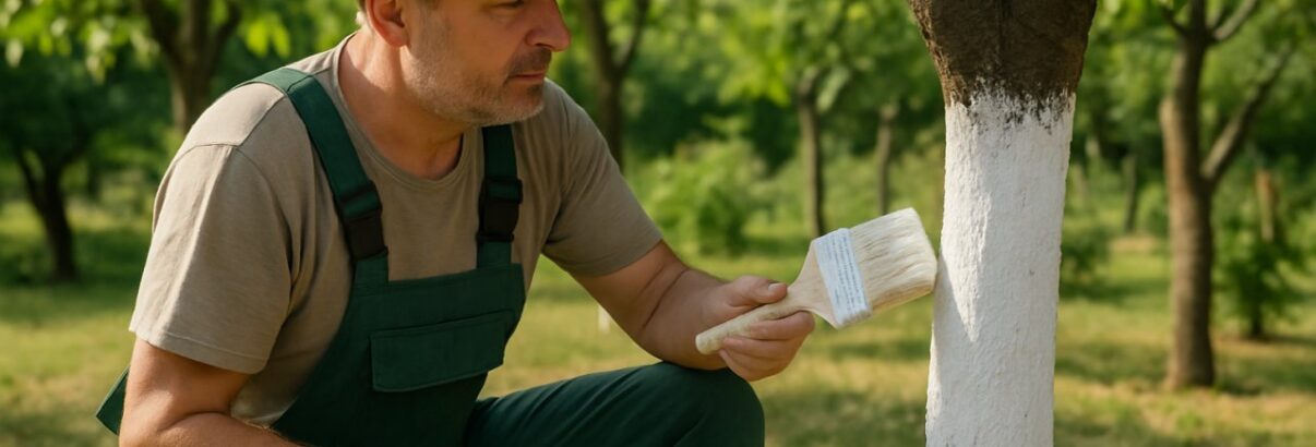 Canicule : pourquoi de plus en plus de jardiniers peignent les troncs de leurs arbres en blanc