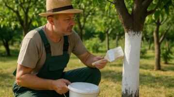 Canicule : pourquoi de plus en plus de jardiniers peignent les troncs de leurs arbres en blanc