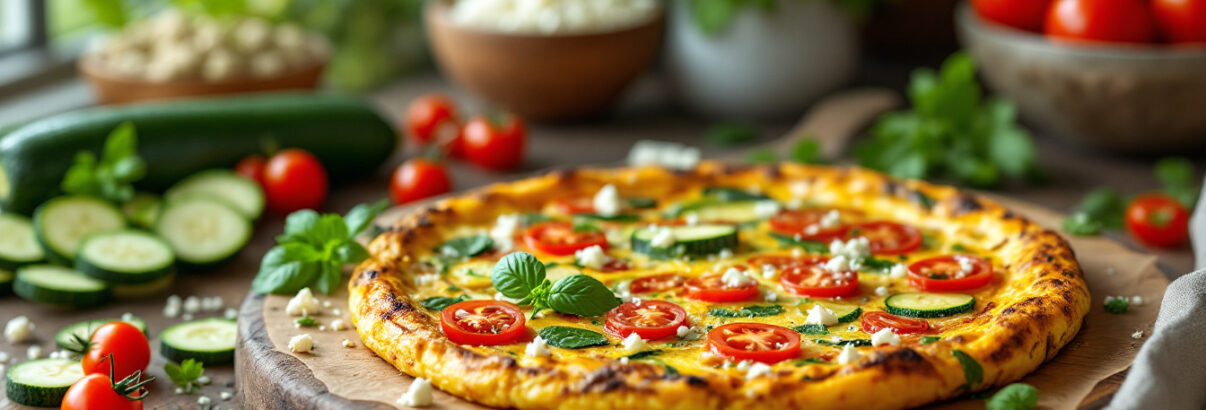 Frittata aux courgettes, tomates et feta : la recette vraiment facile à faire pour le dîner