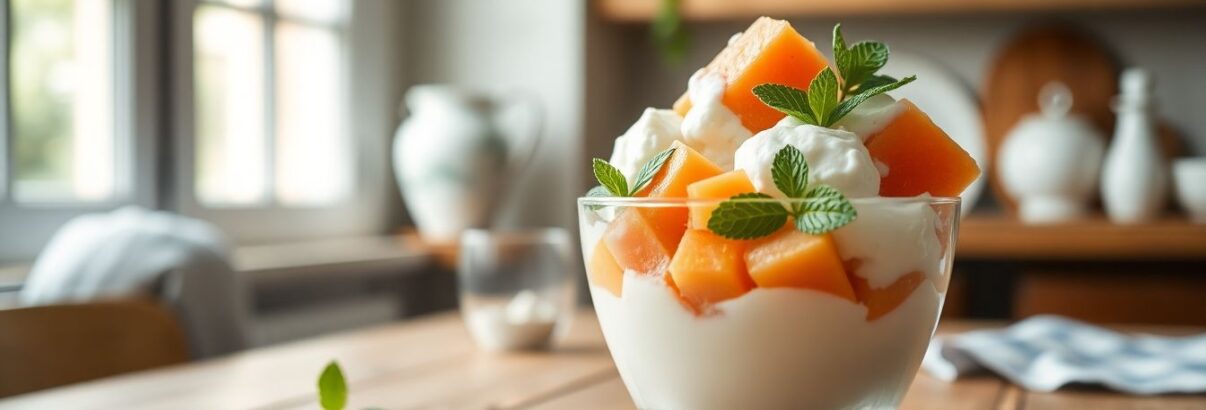 J'ai mixé du melon bien mûr avec un yaourt glacé et mes invités ont cru que j'avais sorti la sorbetière