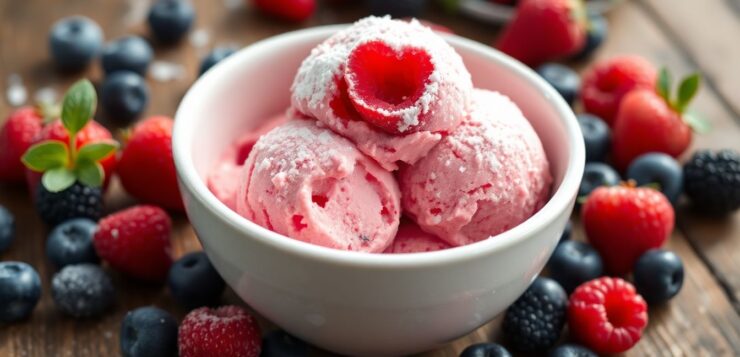 J’ai mixé du sucre glace avec des fruits rouges congelés et mes invités ont cru que je revenais du glacier