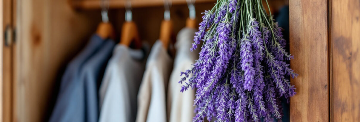 J'ai suspendu un bouquet de lavande tête en bas dans mon armoire : plus une seule mite et le linge sent la Provence toute l'année