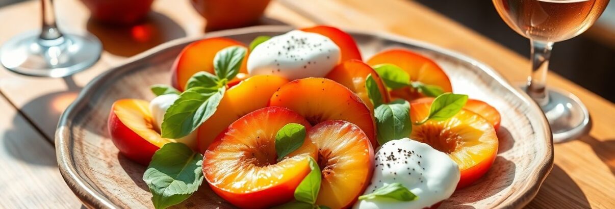 La salade pêches-burrata a détrôné la tomate mozzarella en 2026 : la recette prête en 7 minutes pour survivre aux jours de canicule