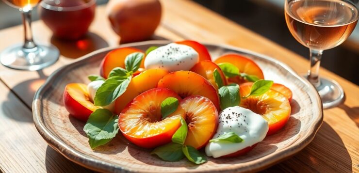 Oubliez la tomate-mozzarella : cette salade pêches-burrata est la star de l’été 2026