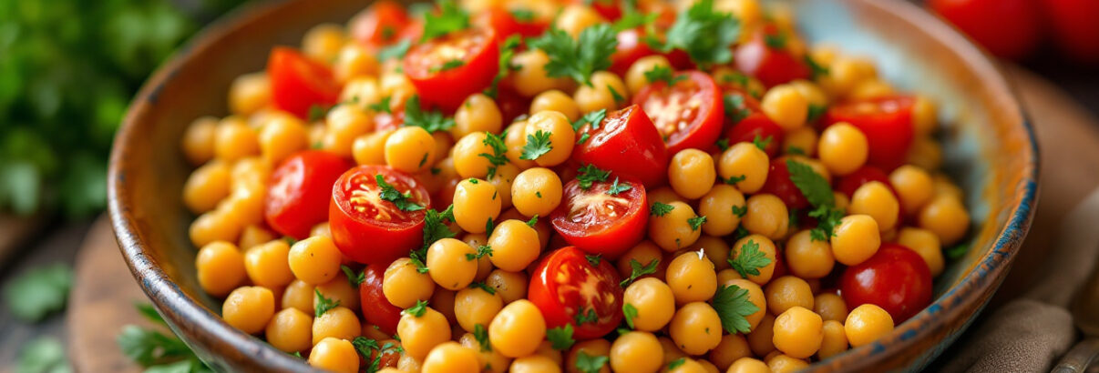 Salade de pois chiches et tomates à la marocaine : rapide, savoureuse et prête en 15 minutes