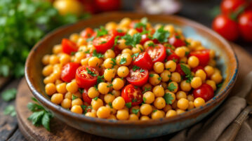 Salade de pois chiches et tomates à la marocaine : rapide, savoureuse et prête en 15 minutes