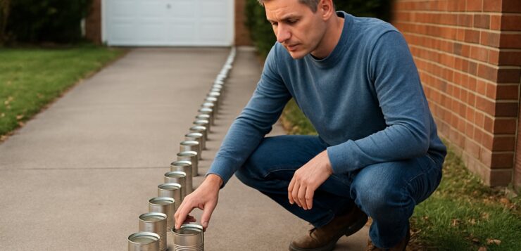 Je ne comprenais pas pourquoi mon voisin alignait des boîtes de conserve le long de son allée… jusqu’à ce que je découvre leur véritable utilité
