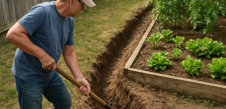 Le secret de certains potagers qui résistent mieux à l’été ? Une simple tranchée bien placée