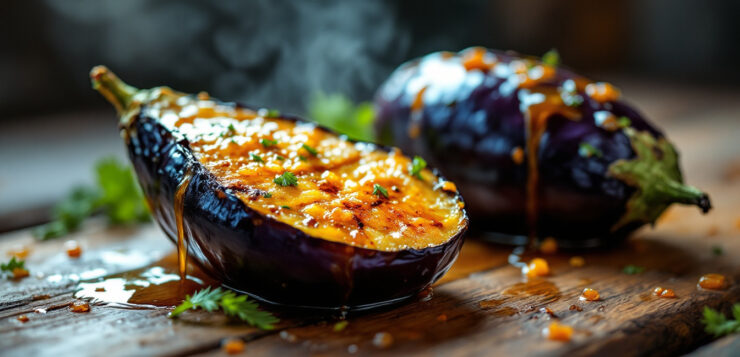 Aubergines rôties au miel : le plat qui fait oublier la ratatouille avec seulement deux aubergines et un four chaud