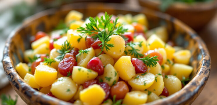 Cette salade de pommes de terre change complètement avec un ingrédient frais que l’on oublie souvent