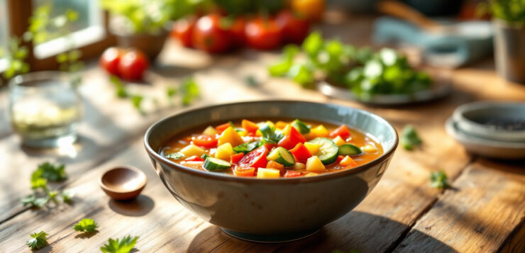 Soupe froide de légumes du jardin : pourquoi elle est bien meilleure le lendemain