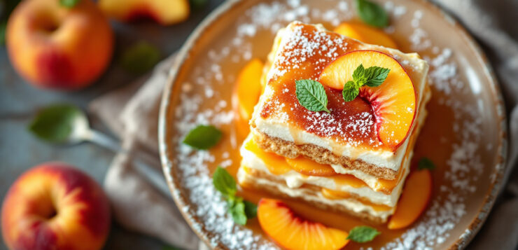 Oubliez le tiramisu classique : cette version aux pêches est le dessert frais qui fait sensation tout l’été