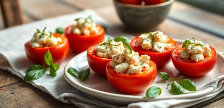 Pas envie d’allumer le four ? Ces tomates farcies froides au thon sont prêtes en quelques minutes